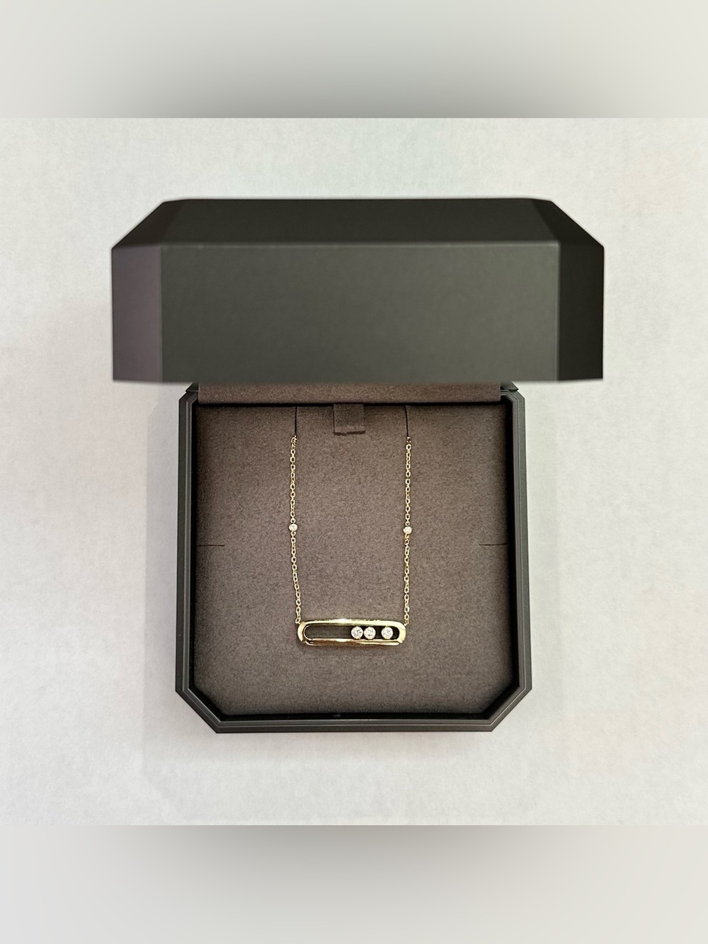 Messika Move Classique Necklace Large Model 18K Yellow Gold Three Diamonds